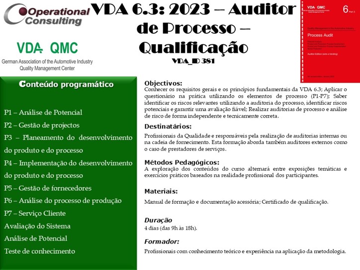 Programa VDA 6.3 Qualificação